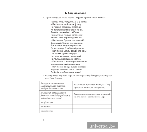 Беларуская літаратура. 5 клас. Дыдактычныя і дыягнастычныя матэрыялы.
