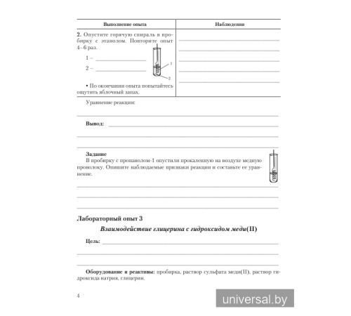 Химический эксперимент. 10 класс. Тетрадь для практических работ (повышенный уровень)