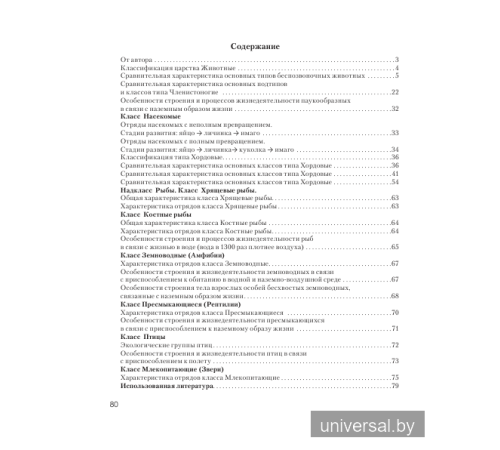 Зоология. Повторяем. Сравниваем. Запоминаем. Характеристика беспозвоночных и позвоночных животных